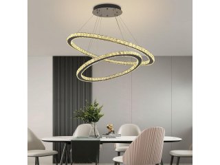 Mennyezeti LED design csillár: J6354/CH (160W) - kristály, Színhőmérséklet és fényerő szabályzás!