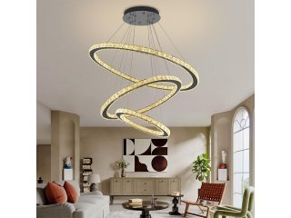 Kristály csillár - J6355/CH design LED függeszték (210W) távirányítható fényszín és fényerő
