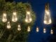 Napelemes LED fényfüzér, kültéri - meleg fehér filament izzókkal (10 db izzó, 3.8 méter, 1 Watt)