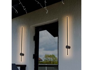 Kültéri fali LED lámpa, fekete (12W) meleg fehér