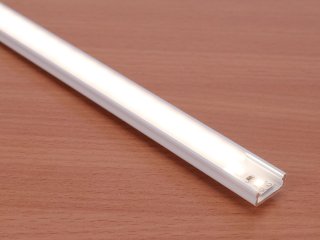 Type-D Fehér - Alumínium U profil LED szalagos világításhoz 16x6 mm (Opál búrával)