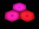 Hexagon moduláris beltéri LED hangulatfény, érintésérzékeny (RGB+hideg fehér) távirányítható, 3 db