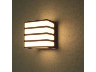 Oldalfali dekor lámpatest - barna - négyzet (8W/750Lumen) meleg fehér