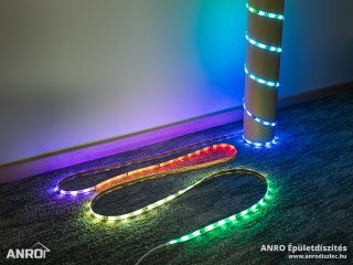 Magic RGB LED futófény 10 méter, adapterrel és 24 gombos vezérlővel, Smart + Wi-Fi