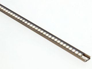 Type-D Barna - Alumínium U profil LED szalagos világításhoz 16x6 mm (Fekete PMMA búrával)