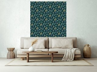 Öntapadós mintás tapéta - szürke, levél mintával (49 cm szélesség)
