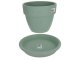 Agyagvirágcserép alátéttel, kerek - menta (20 cm/2,7l)