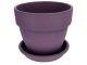 Agyagvirágcserép alátéttel, kerek - lila (20 cm/2,7l)