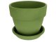 Agyagvirágcserép alátéttel, kerek - zöld (20 cm/2,7l)