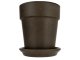 Agyagvirágcserép alátéttel, kerek, fagyálló - barna (19 cm/3,7l)