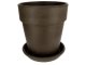 Agyagvirágcserép alátéttel, kerek, fagyálló - barna (23 cm/6,5l)