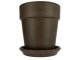 Agyagvirágcserép alátéttel, kerek, fagyálló - barna (23 cm/6,5l)