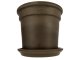 Agyagvirágcserép alátéttel, kerek, fagyálló - barna (33 cm/ 12,8l)
