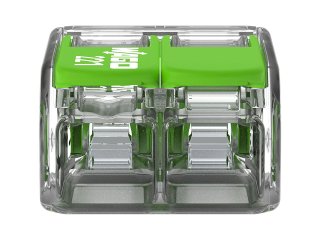 221 Wago Green Range új karos (csatos) vezeték összekötő, 2 x 4mm² vezeték nyílásos
