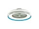 Mennyezeti ventilátor és LED lámpa, kék szegéllyel (7 lapát, 35W/CCT) távirányítóval