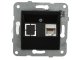 RJ45 CAT 6 fali aljzat, keret nélkül, fekete