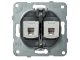 RJ45 CAT 5E dupla fali aljzat, keret nélkül, fekete