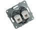 RJ45 CAT 5E dupla fali aljzat, keret nélkül, fekete