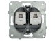 RJ45 CAT 6 dupla fali aljzat, keret nélkül, fekete