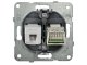 RJ45 CAT 5E + RJ11 CAT3 fali aljzat, keret nélkül, fekete