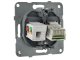 RJ45 CAT 5E + RJ11 CAT3 fali aljzat, keret nélkül, fekete