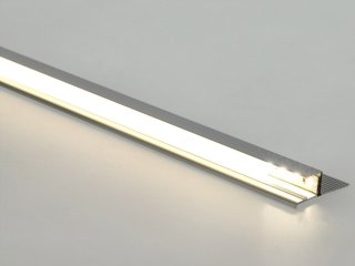 Gipszkarton élvilágító - OMNI10 AC2 - LED szalagos élvilágításhoz, eloxált, oldalra világít (Opál búrával)