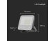 Pro LED reflektor, fekete ház (50W/5740Lm) - hideg fehér, Samsung chip