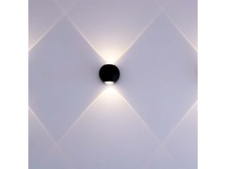 Orb oldalfali dekor lámpatest - fekete (2W) meleg fehér