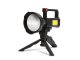 LED kézi reflektor (5W/580Lumen) akkumulátoros, munkalámpa funkció, tripod, fekete