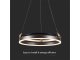 Design LED csillár (20W), kávé színű - meleg fehér