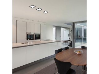 Shaun mennyezeti LED lámpa négyzet alakú (24W/2300lm) természetes fehér, fekete, süllyeszthető
