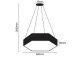Design LED csillár (40W) fekete színű - természetes fehér