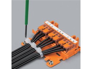 221 Wago rögzítő adapter, távtartó (6 mm²) kalapsínre, csavaros szereléshez
