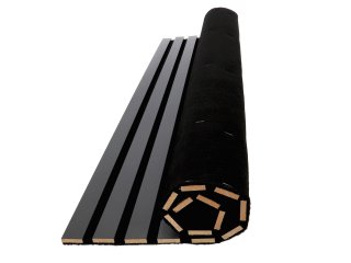 - Fa hatású, hangszigetelő lamella falburkolat, hajlítható filc hátlappal (60 cm x 90 cm x 0.9 cm) - Antracit