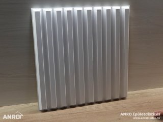 Fehér falpanel, 3D műanyag falburkolat, 50x50 cm - Slats Lécek