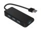 USB-A adapter, hub, fekete - 4xUSB-A 3.0