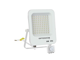 Mozgásérzékelős LED reflektor fehér (50W/4700lm) - Hideg fehér
