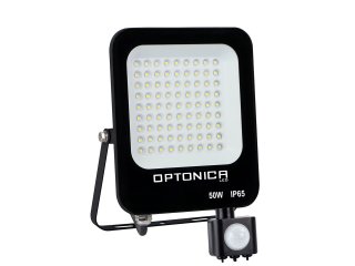 Mozgásérzékelős LED reflektor fekete (50W/4700lm) - Természetes fehér