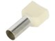 Vezetékre erősíthető érvéghüvely dupla 2x10 mm2 vezetékekhez, elefántcsont (100 db)