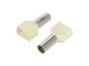 Vezetékre erősíthető érvéghüvely dupla 2x10 mm2 vezetékekhez, elefántcsont (100 db)