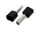 Vezetékre erősíthető érvéghüvely dupla 2x6mm2 vezetékekhez, fekete (100 db)