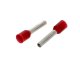 Vezetékre erősíthető érvéghüvely 1.5 mm2 vezetékekhez, piros (100 db) L=10mm