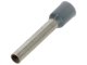 Vezetékre erősíthető érvéghüvely 4 mm2 vezetékekhez, szürke (100 db) L=18mm