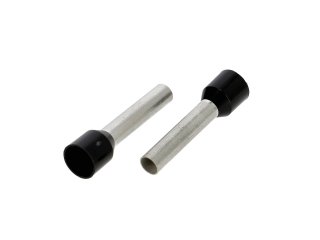 Vezetékre erősíthető érvéghüvely 6 mm2 vezetékekhez, fekete (100 db) L=18mm