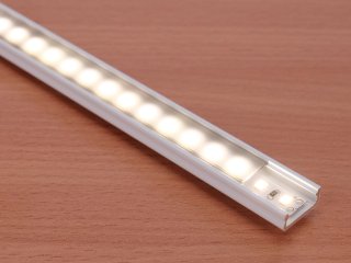 Type-D Fehér - Alumínium U profil LED szalagos világításhoz 16x6 mm (Fekete PMMA búrával)
