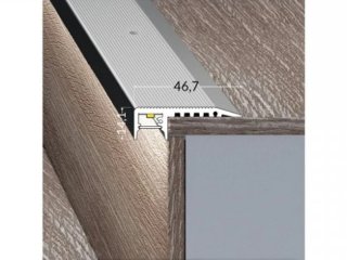 STAIRS Ezüst - Lépcsővilágító profil LED szalaghoz (Átlátszó búrával)