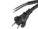 Hálózati csatlakozó, dugvillás kábel (2x1 mm2) 3 méter, fekete, neoprén szigetelés