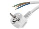 Hálózati csatlakozó, dugvillás kábel (3x1 mm2) 3 méter, fehér, PVC szigetelés