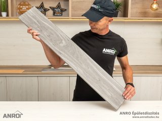 Fa deszka utánzatú polisztirol falpanel, beltéri dekorburkolat (100x16.6 cm) sötétszürke fa minta