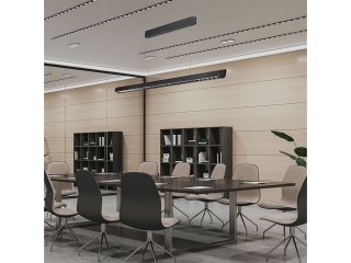 Irodai függeszthető LED lámpatest (36W) fekete - változtatható színhőmérséklet - Samsung chip, lencsés
